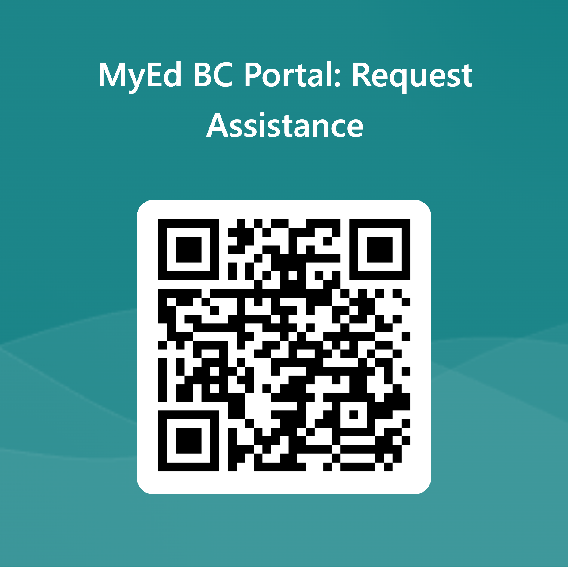 QR Code for MyEd BC Portal Request Assistance